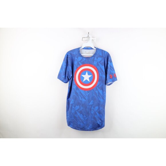 Under Armour Marvel Comics Mens XL Faded Compression Captain America T-Shirt - Picture 1 of 16